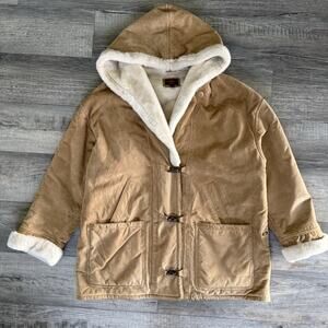 VTG Suede Leather Coat Women’s Large Sherpa Lined Chore Barn Western Winter Boho